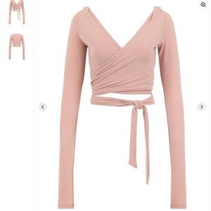 JERSEY WRAP TOP // ROSE DUST